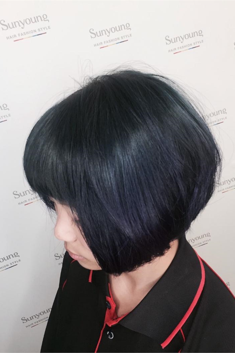 低調亞麻綠藍個性短髮