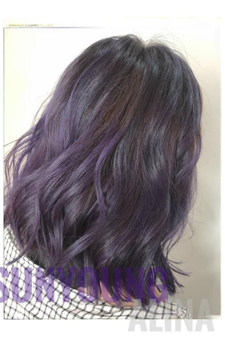 棕紫色時尚染髮