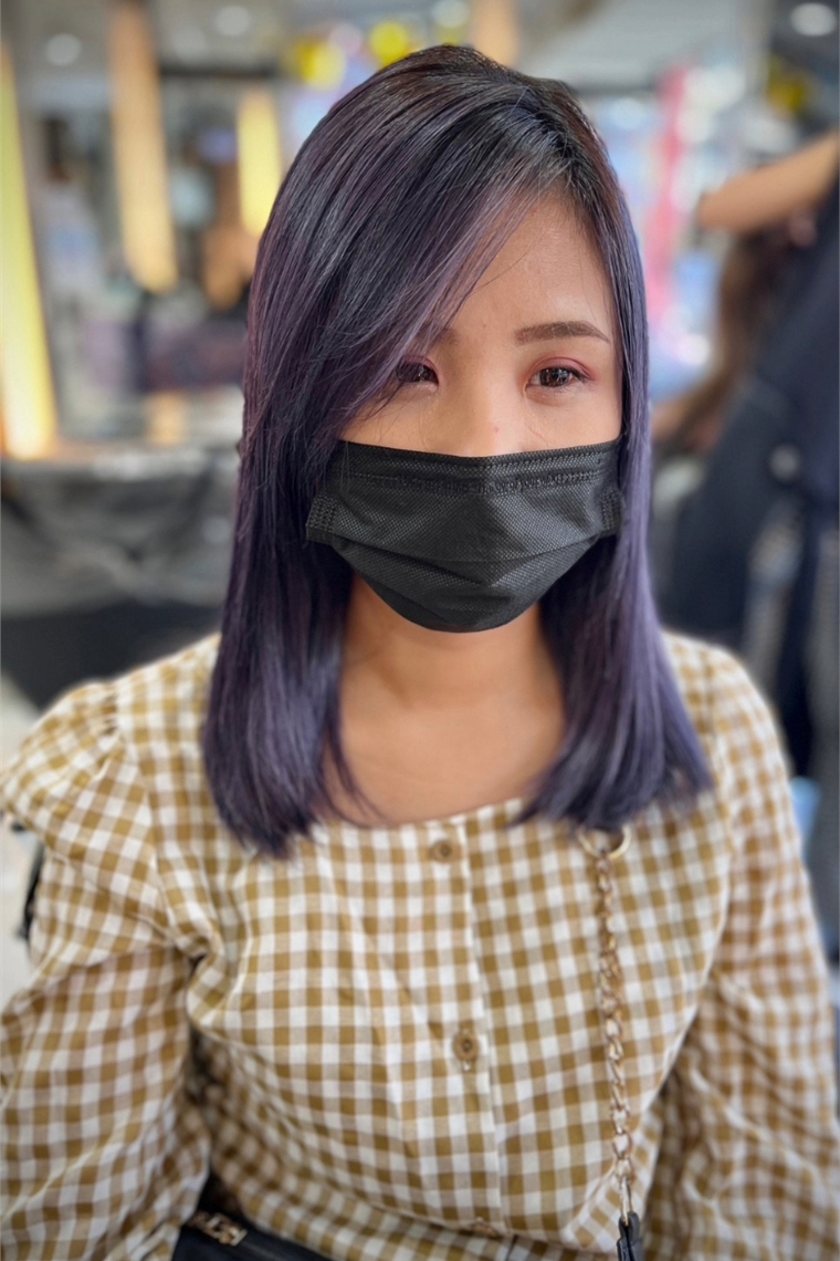 霧紫色系手刷染染髮